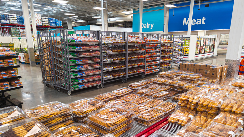 Packages of cookies and bread at Sam's Club bakery section