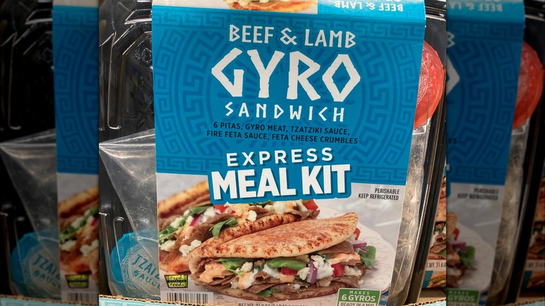 A Beef & Lamb Gyro Sandwich Express meal kit