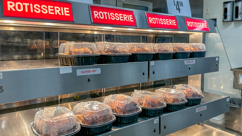 Rotisserie chickens on display at Sam's Club