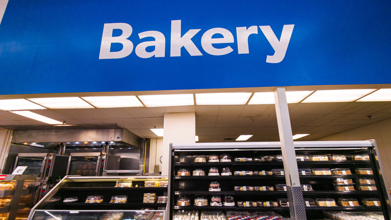 The Sam's Club bakery sign with a selection of baked goods underneath