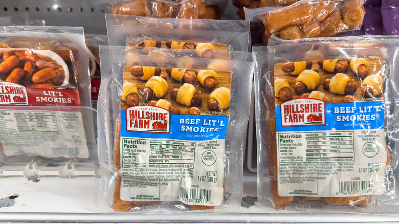 Hillshire Farm smoked sausages in store