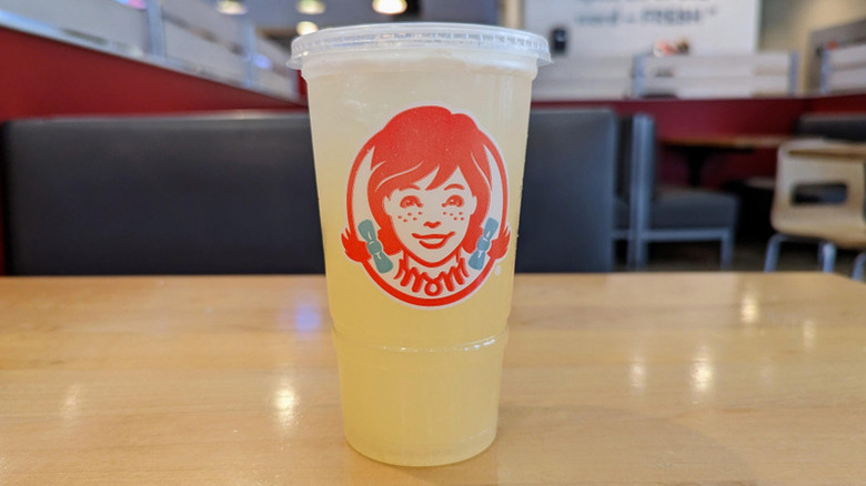 Wendy's Pineapple Mango Lemonade in plastic cup