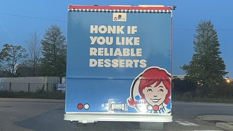 Wendy's truck with reliable desserts message