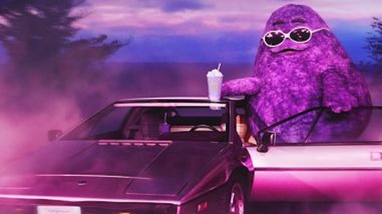Grimace with car