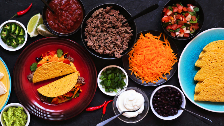 Assorted taco ingredients