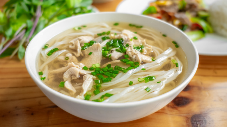Bowl of Vietnamese pho noodle soup