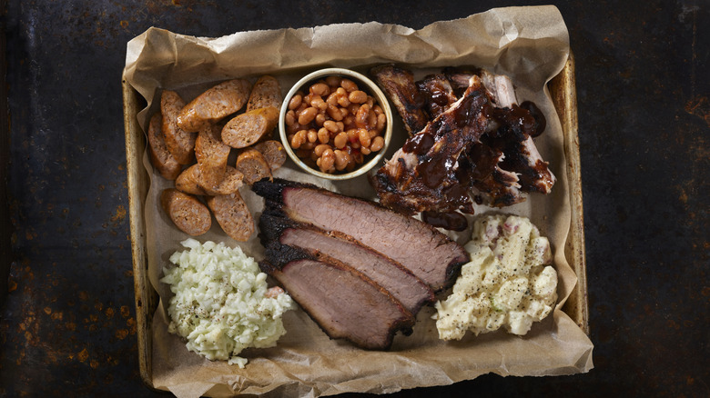 Plate of classic barbecue