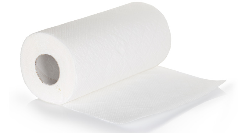 Paper towel on white background
