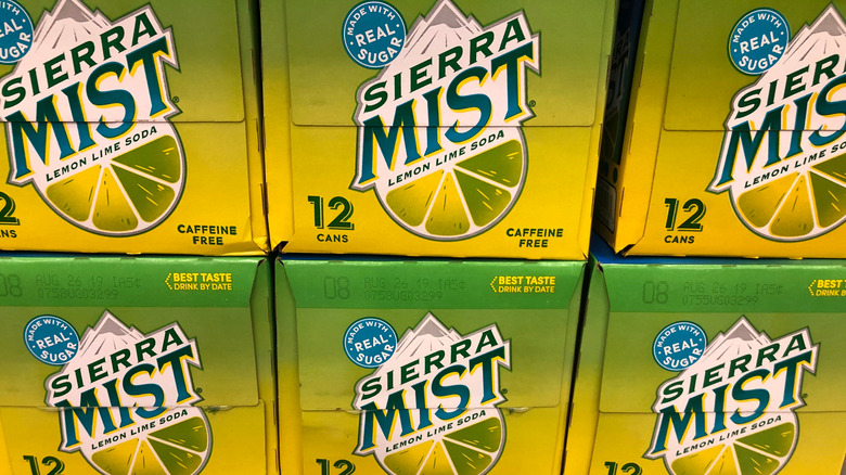 Boxes of Sierra Mist soda
