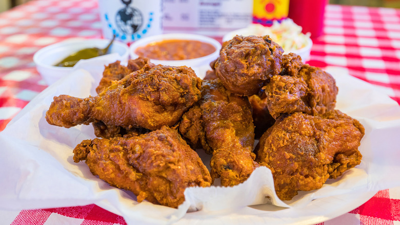 Gus's fried chicken on plate