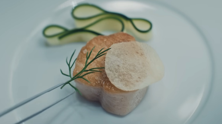 close up of scallop dish on The Bear