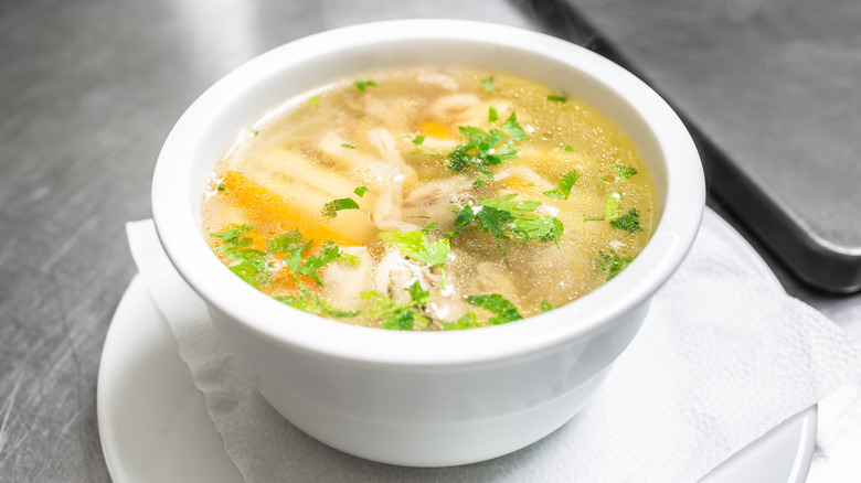 Bowl of chicken soup