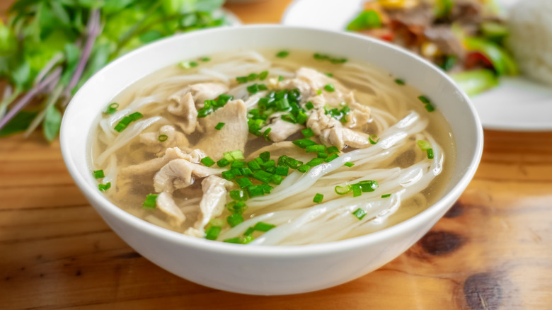 Bowl of Vietnamese pho noodle soup