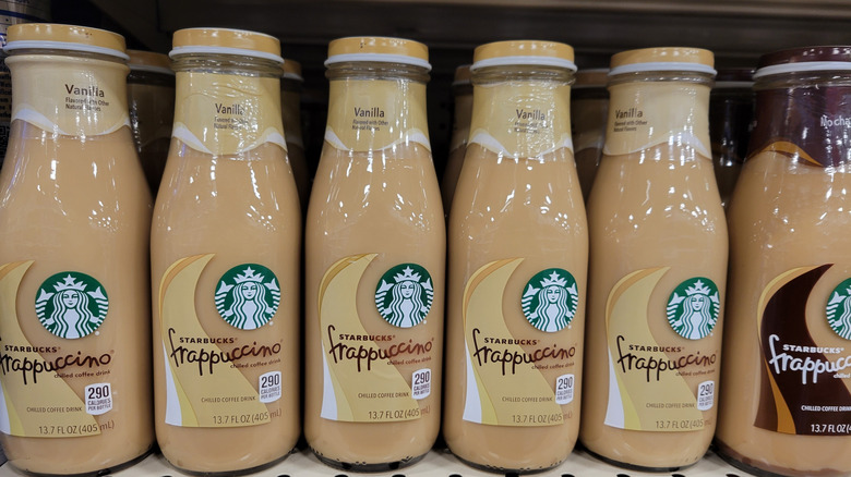 Bottled vanilla frappuccinos