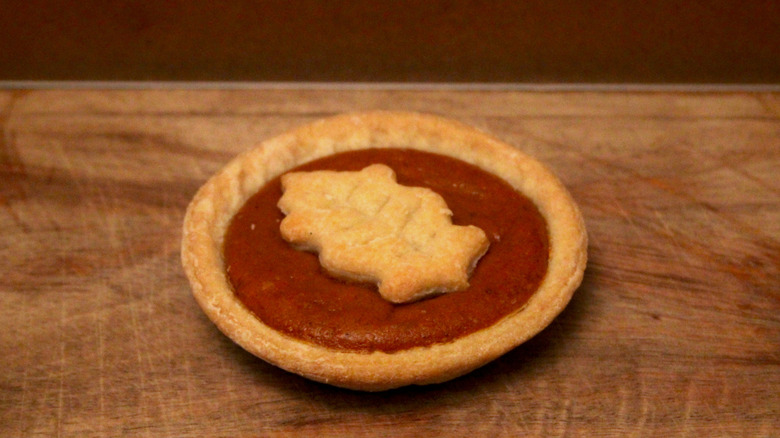 A closeup of the Starbucks Pumpkin Mini Pie