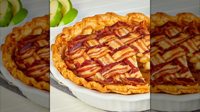 apple pie with bacon top