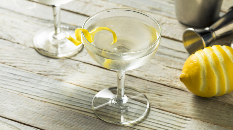 Martini in a coupe glass with a twist