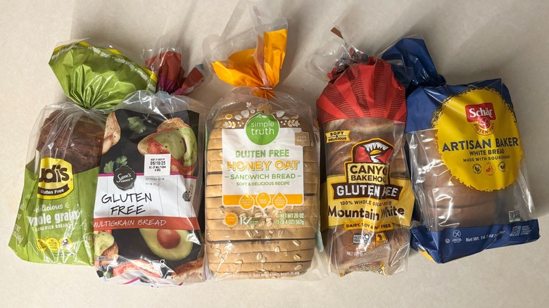 gluten free bread brands on counter