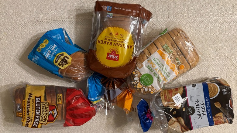 gluten free bread in array on table