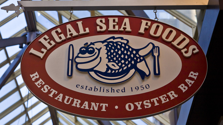 Legal Sea Foods hanging sign