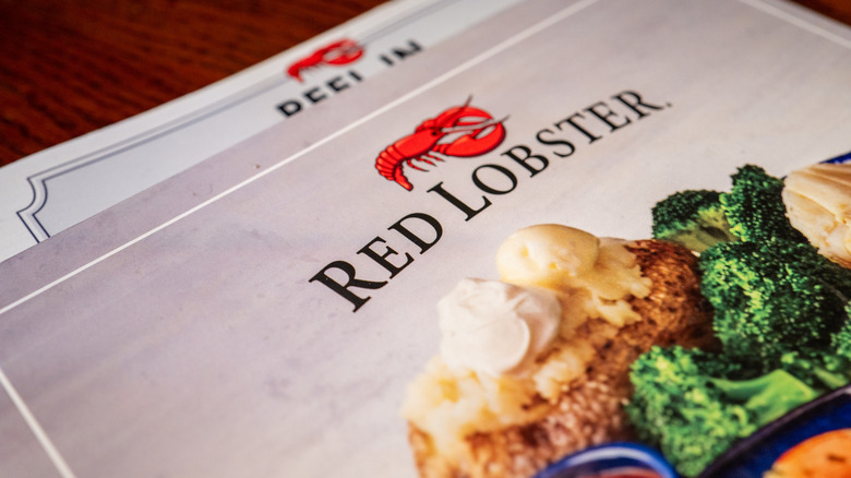 Red Lobster menus on dining table