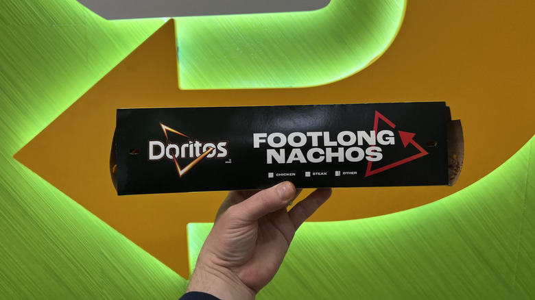 Subway's Doritos Footlong Nachos within the subway logo