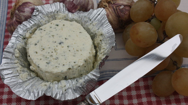 Boursin cheese in foil wrapper