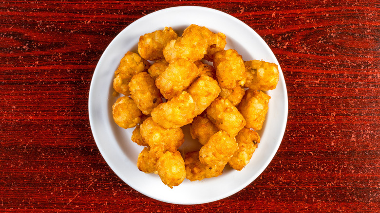 Tater tots on plate