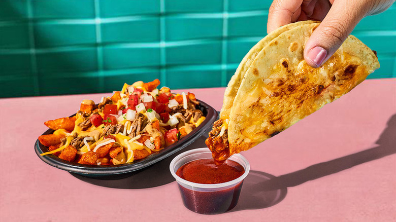 Taco Bell Shredded Beef Dipping Taco and Shredded Beef Nacho Fries