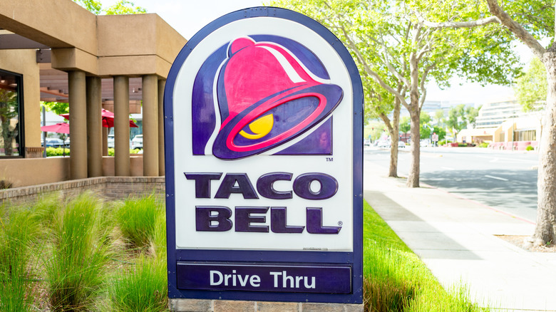 Exterior of a Taco Bell location, focusing on its sign