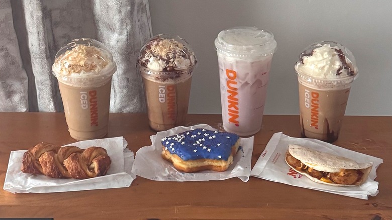 Various items from the Dunkin' summer menu