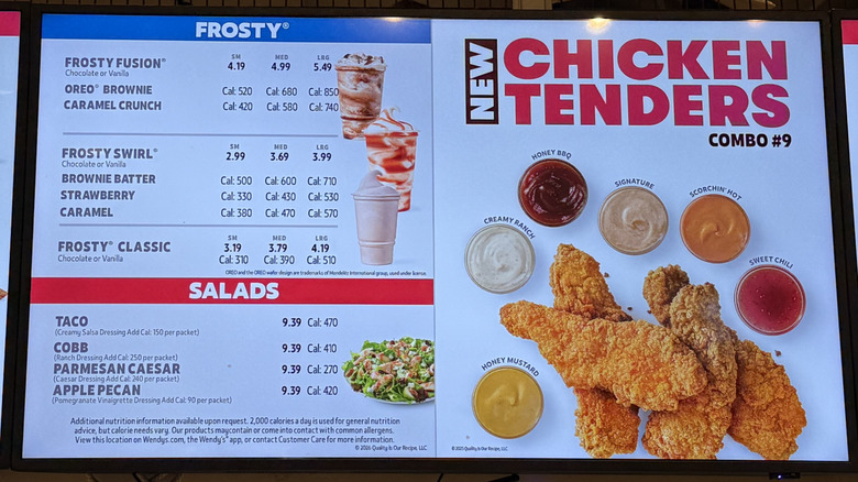 Wendy's Menu Screen