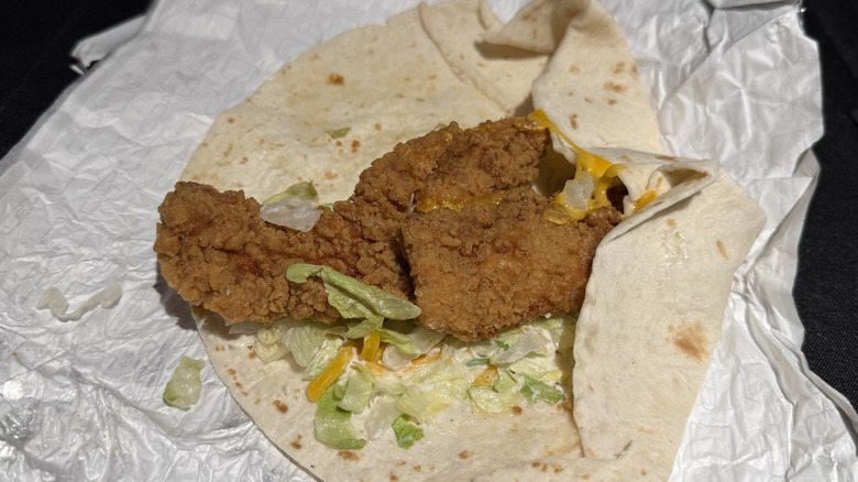 Chicken Tenders Ranch Wrap unwrapped