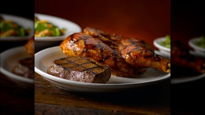 The barbecue roasted half chicken comb with a steak from Texas Roadhouse