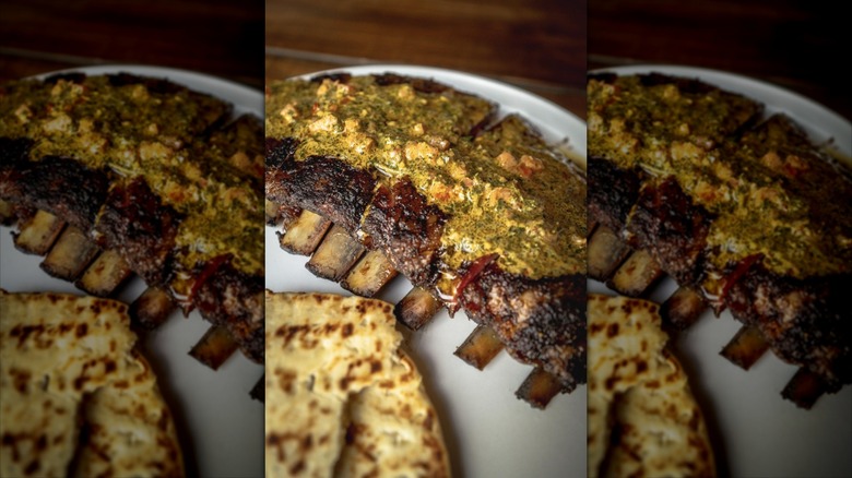 Moroccan spiced lamb ribs with churmoula from Burnt Bean Co.