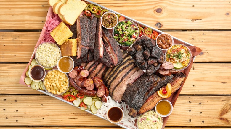 Cattleack Barbeque ribs, brisket, and assorted sides