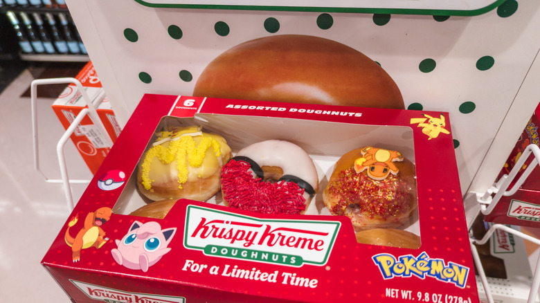 Krispy Kreme Pokemon limited edition donuts in a red box