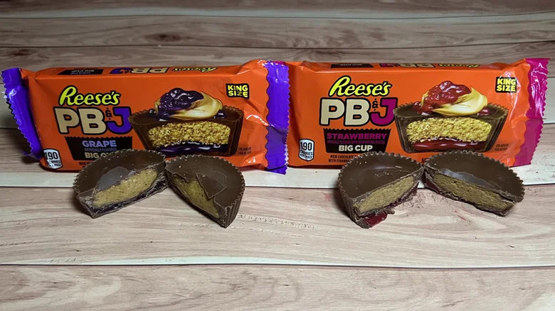 Reese's PB&J Big Cups in strawberry and grape