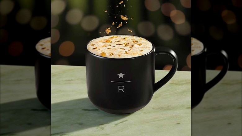 Starbucks Caramel Miso Hot Chocolate in a black Reserve mug