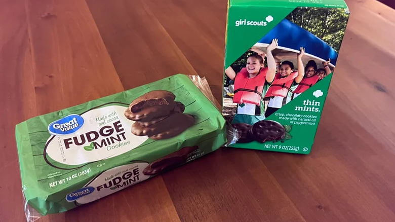 Great Value Fudge Mint Cookies and Girl Scouts Thin Mints
