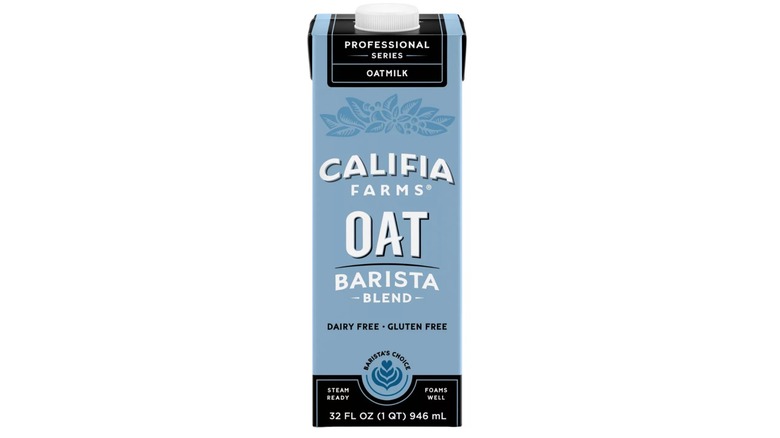 Carton of Califia Farms Barista Blend Oat Milk on white background