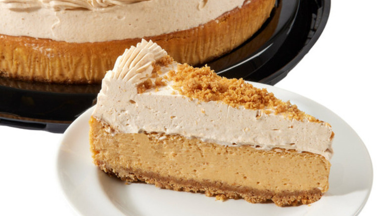 A slice of the Kirkland Signature Pumpkin Cheesecake with Whipped Topping