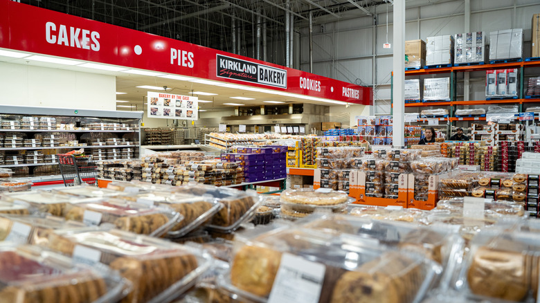 An array of products in Costco's bakery section
