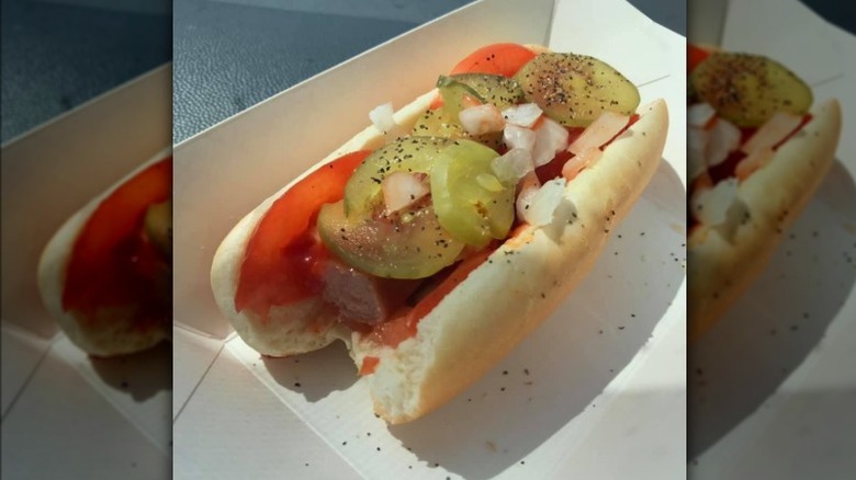 A Kwik Trip's customer's version of a Chicago dog.