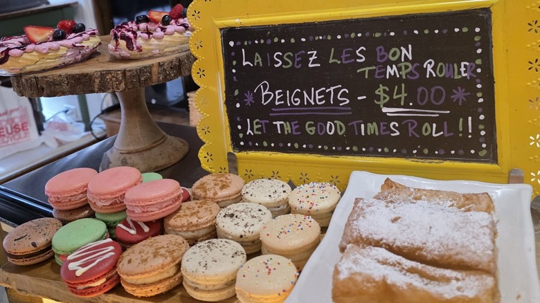 Display of beignets, Macarons, and Eclair treats at Kirchhoff's Bakery in Paducah, Kentucky