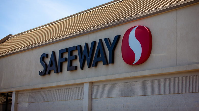 The Safeway sign on the side of one of the grocery store chain's locations
