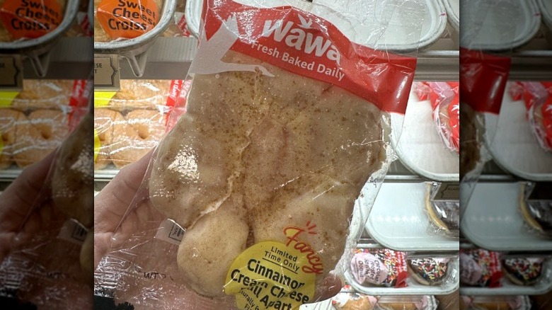 Wawa cinnamon cream cheese pull apart pastry packaged in a plastic bag