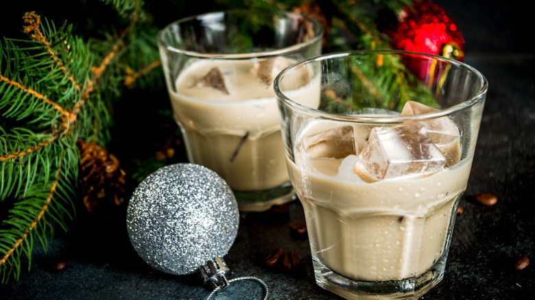 Irish cream cocktail or liqueur, traditional winter christmas drink