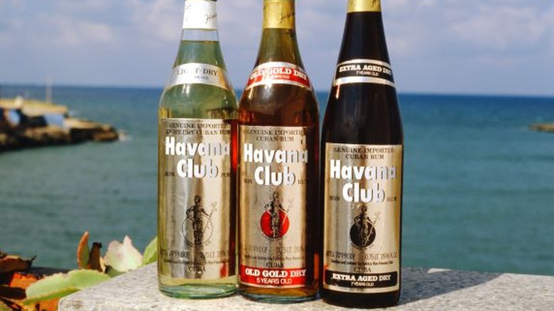 Bottles of the Havana Club rum.