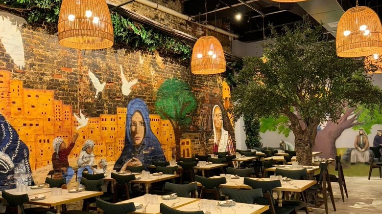 Al Badawi dining room and mural